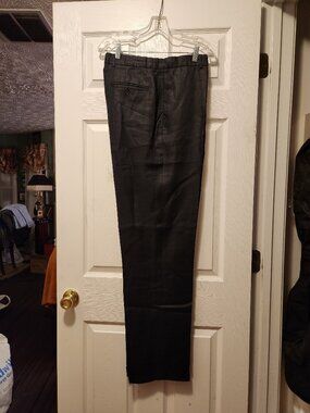 Syllables men's black 100%linen dress pants  size: 36/34
